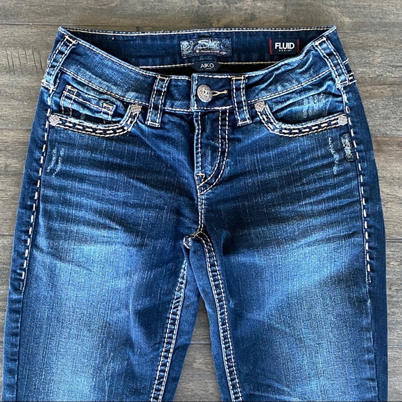 Silver AIKO Mid Boot Jeans Fluid Denim Sz 26 x 33 - Picture 4 of 12